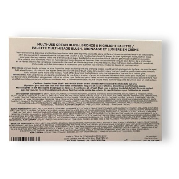 🆕 NWT Iconic London CREAM FACE PALETTE Multi-Use cream Blush Bronze Highlighter - Picture 6 of 8